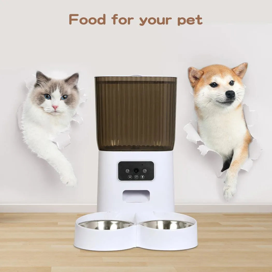 PaWz 5L Auto Pet Feeder Camera Smart Wi-Fi App Food Dispenser - petpawz.com.au