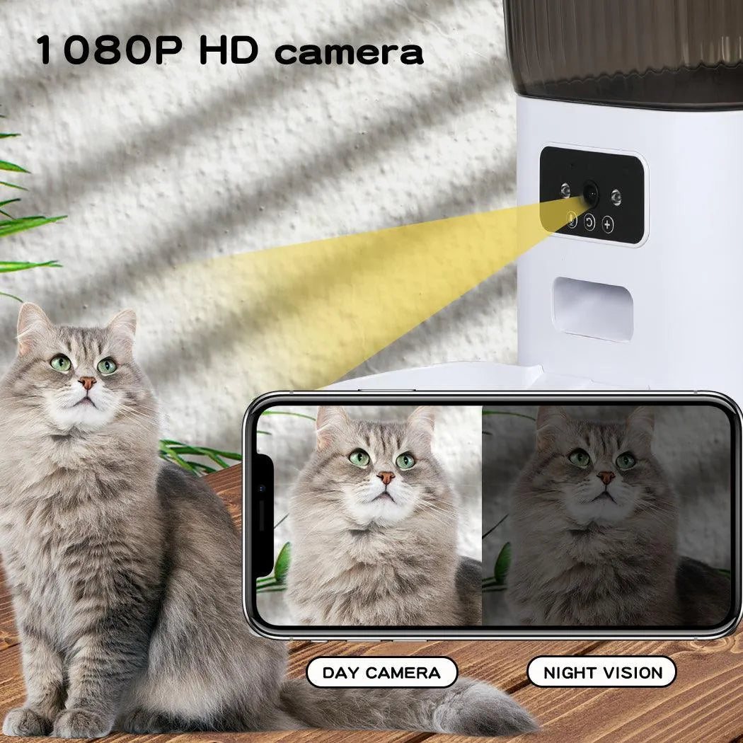 PaWz 5L Auto Pet Feeder Camera Smart Wi-Fi App Food Dispenser - petpawz.com.au