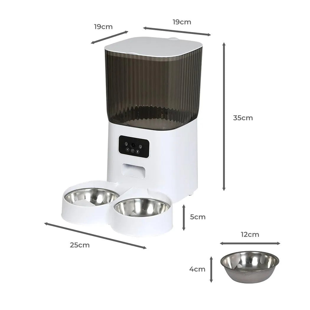 PaWz 5L Auto Pet Feeder Camera Smart Wi-Fi App Food Dispenser - petpawz.com.au