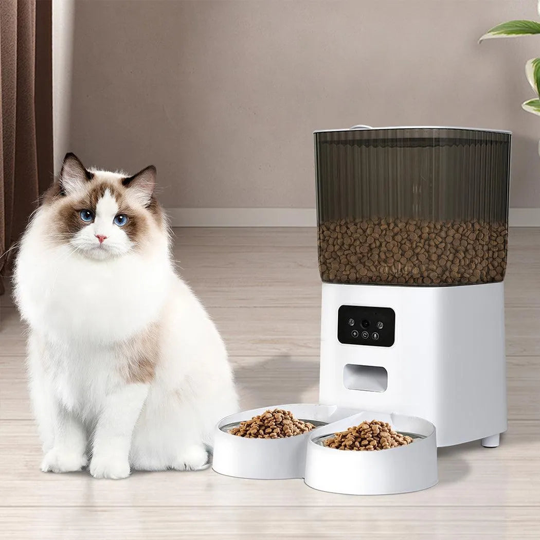 PaWz 5L Auto Pet Feeder Camera Smart Wi-Fi App Food Dispenser - petpawz.com.au