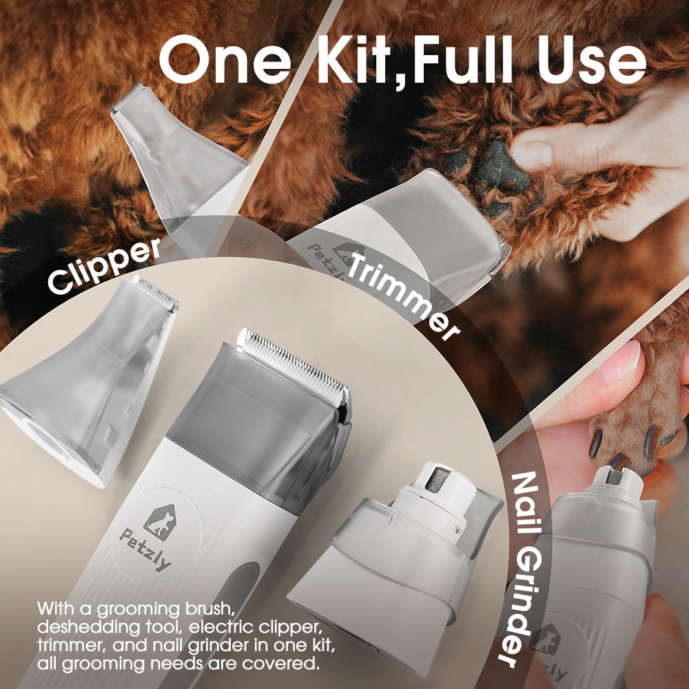 OpulentPaws™ - Petzly Pet Grooming Vacuum Kit 7 in 1 Kit Cat Dog Pet Hair Grooming Tools