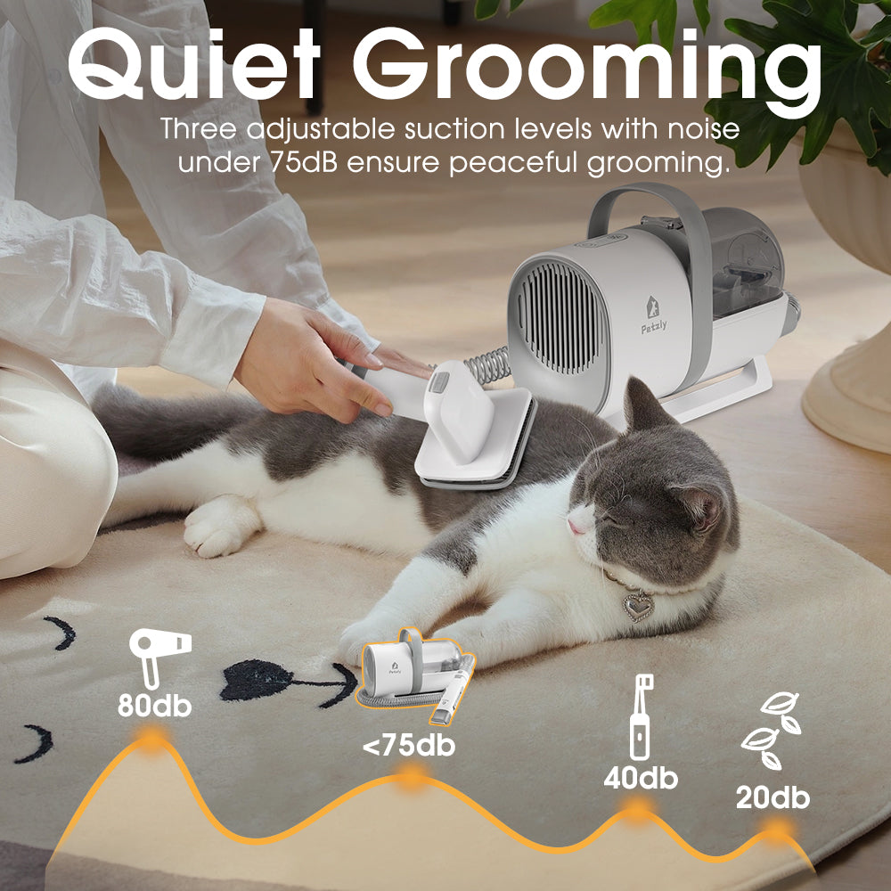 OpulentPaws™ - Petzly Pet Grooming Vacuum Kit 7 in 1 Kit Cat Dog Pet Hair Grooming Tools