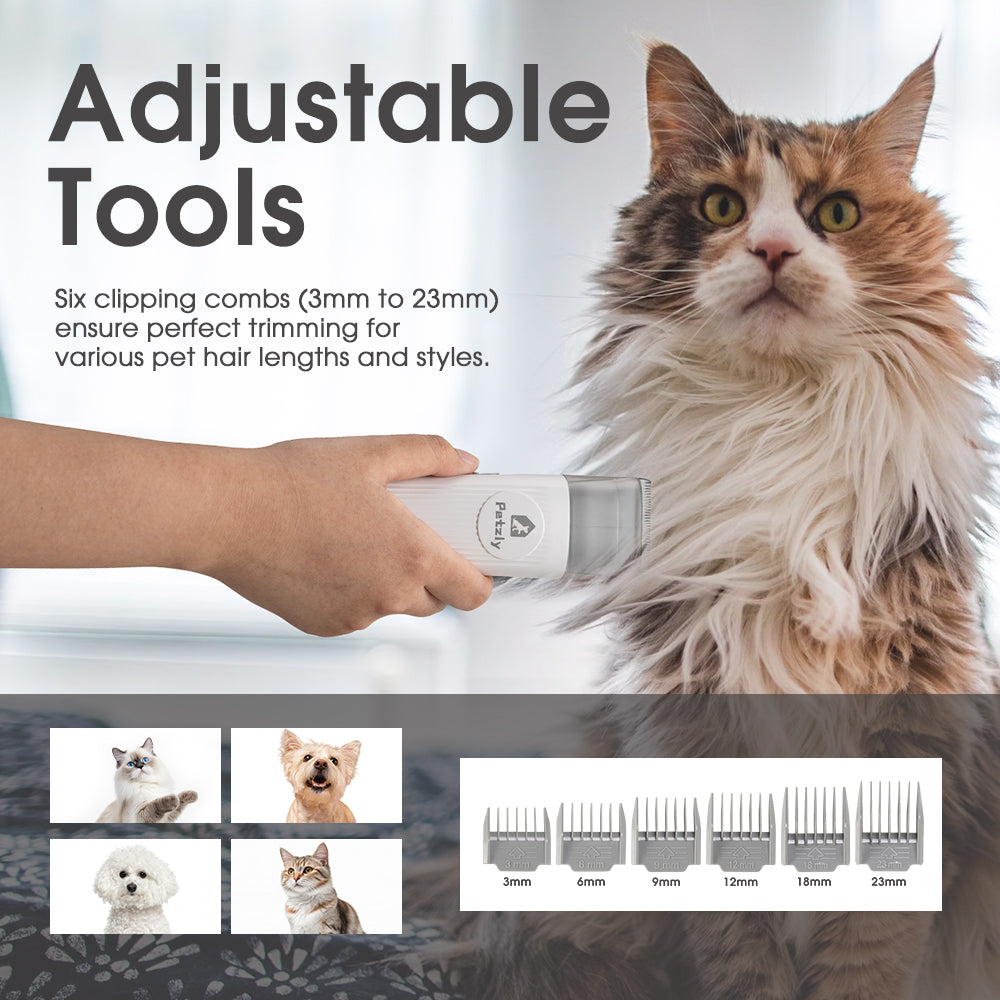 OpulentPaws™ - Petzly Pet Grooming Vacuum Kit 7 in 1 Kit Cat Dog Pet Hair Grooming Tools